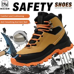 NIEION Men's Shoes Steel Toe Anti Smashing Wear Resistant Sole Puncture Resistant Outdoor Work And Construction Sites Men'S Safety Shoes Ladies' Safety Shoes Steel Toe Boots For Women Work Construction Indestructible Safety Boots For Men