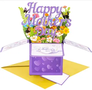 3D Pop Up Mothers Day Card Happy Mothers Day Pop Up Flower Bouquet Card with Envelope Mother's Day 3d Greeting Card Mother's Day Pop Up Card Gifts for Her Wife Mom Grandma Aunt Daughter