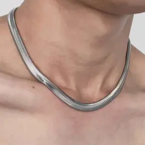 ASONSTEEL 6mm Width Snake Chain Necklace Stainless Steel Choker For Women Men Bulk Wholesal Boho DIY Accessories Unisex Jewelry