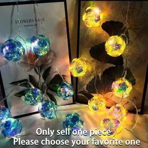 1 Pack LED String Lights with 10 Balls, Warm Light, Battery Operated, Ideal for Home Decor, Garden, Wedding, DIY Crafts