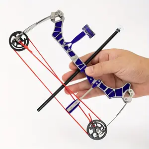 Multifunctional 9.44 Inch Mini Bow Set, Stainless Steel Material, Suitable for Both Hands, Outdoor Fun and Practice, Includes 10 Arrows and Target