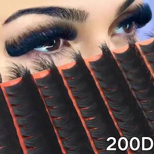 140 Clusters lash mix 10-18mm Curly Natural Eyelash Clusters, Natural Style Russian Fluffy Handcrafted Mink Fur False Eyelashes, Black Fan-Shaped Design Suitable For DIY At Home, Simple And Easy To Use, Essential False Eyelash Clusters For Beginners