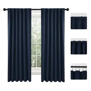 Back Tab and Rod Pocket Plain Curtains 2 panels — Deconovo Thermal Insulated Room Darkening Curtains Back Tab and Rod Pocket Plain Curtains 2 panels — Deconovo Thermal Insulated Room Darkening Curtains