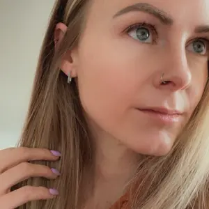 Minimalist Huggie Earrings - Turquoise & Gold