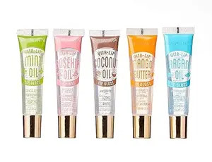 Vita-Lip Clear Lip Gloss 0.47oz/14ml (5 PCS Set - Mint, Coconut, Rosehip, Mango Butter, & Argan Oil)