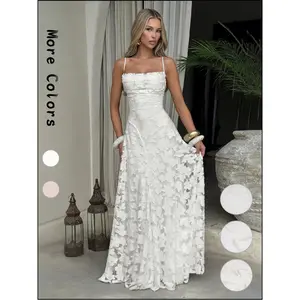 Women’s Solid Color Camisole Dress, Elegant Sleeveless Dress for Parties and Wedding Guests, Women’s Summer Clothing