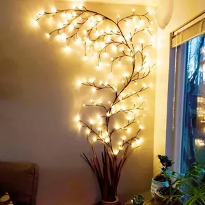 USB-Powered 96 LED Bendable Willow Vine Lights - 8 Modes, Perfect For Christmas & Indoor Decor, Easy Shape Adjustment, Christmas Decor Wall