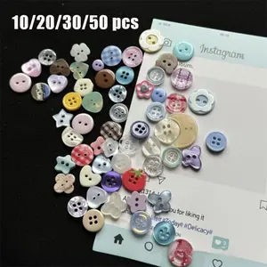 Colorful Button Set, Cute Cartoon Heart Buttons, DIY Craft Supplies, Fashion Accessories, Random Styles, Ideal for Crafts & Decorations