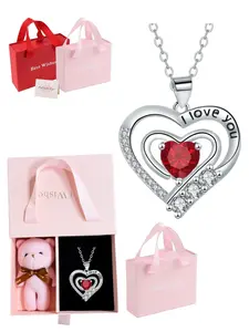 Multi-Layer Heart "I Love You" Crystal Necklace | 3 Color Options | Perfect Gift for Mother’s Day/Valentine’s Day/Birthday  | Luxury Gift Box (Teddy Bear + Greeting Card Included) #TikTokGifts #JewelryForHer #MotherDayGifts2026 #ValentinesDayGifts2026
