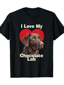 I Love My Chocolate Labrador Dog Chocolate Labrador Dog Puppy T-Shirt, Men T-Shirt, 220g, travel outfit, Thanksgiving, for women, classic fit, soft touch fabric, daily wear, Christmas Eve