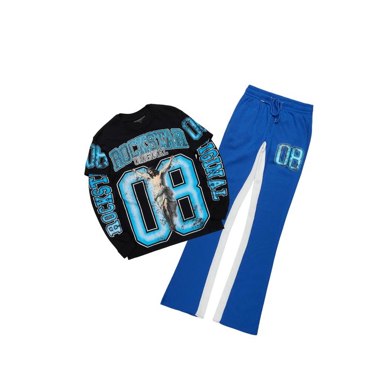 Fields Black/Royal Double Layer T-Shirt/Baggy Pant Set