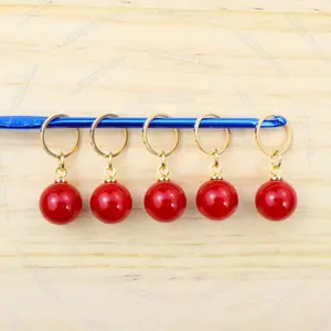 5 PCS Knitting Tools, Stitch Markers, Red & White, Yarn Knitting Accessories, Knitting & Crochet Supplies, Knitting Tools, Handmade DIY Knitting