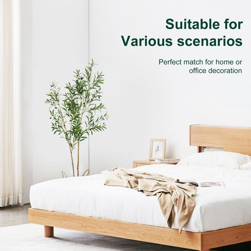 Valentine's Day Gift | DLDA 2-Piece 4Ft Faux Olive Tree with Lifelike Silk Leaves & Real-Wood Trunk for Home Office Decor Artificial Plants Decorative Fake Indoor Plants