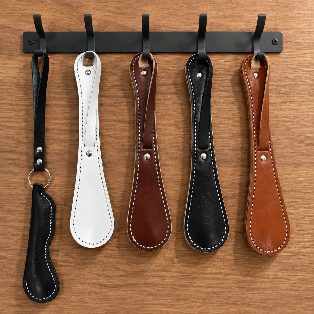 Handmade Cowhide Leather Accessory Gift – Portable Leather Gear with Smooth Handle for Daily Carry & Home Display