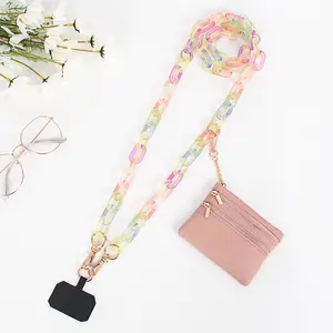Adjustable Crossbody Phone Lanyard with Zippered Pouch - Clip and Go Strap for Phone and Wallet, Hands-Free Multifuctional Cell Phone Strap for Women/Men, Perfect for Travel, Running, Shopping Card Custom Detachable Smartphone Cellphone