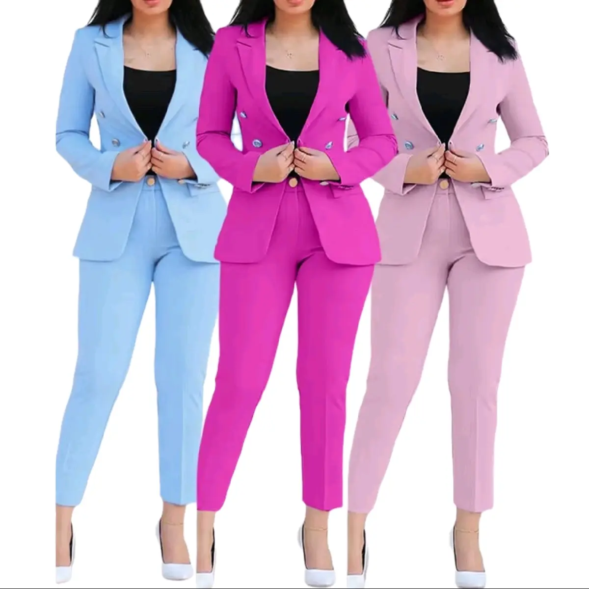 MIDMASHOP Women's Slim Pants and Blazer Set - Business Suits for Fashionable Ladies - Overalls, Womenswear Comfort Lady