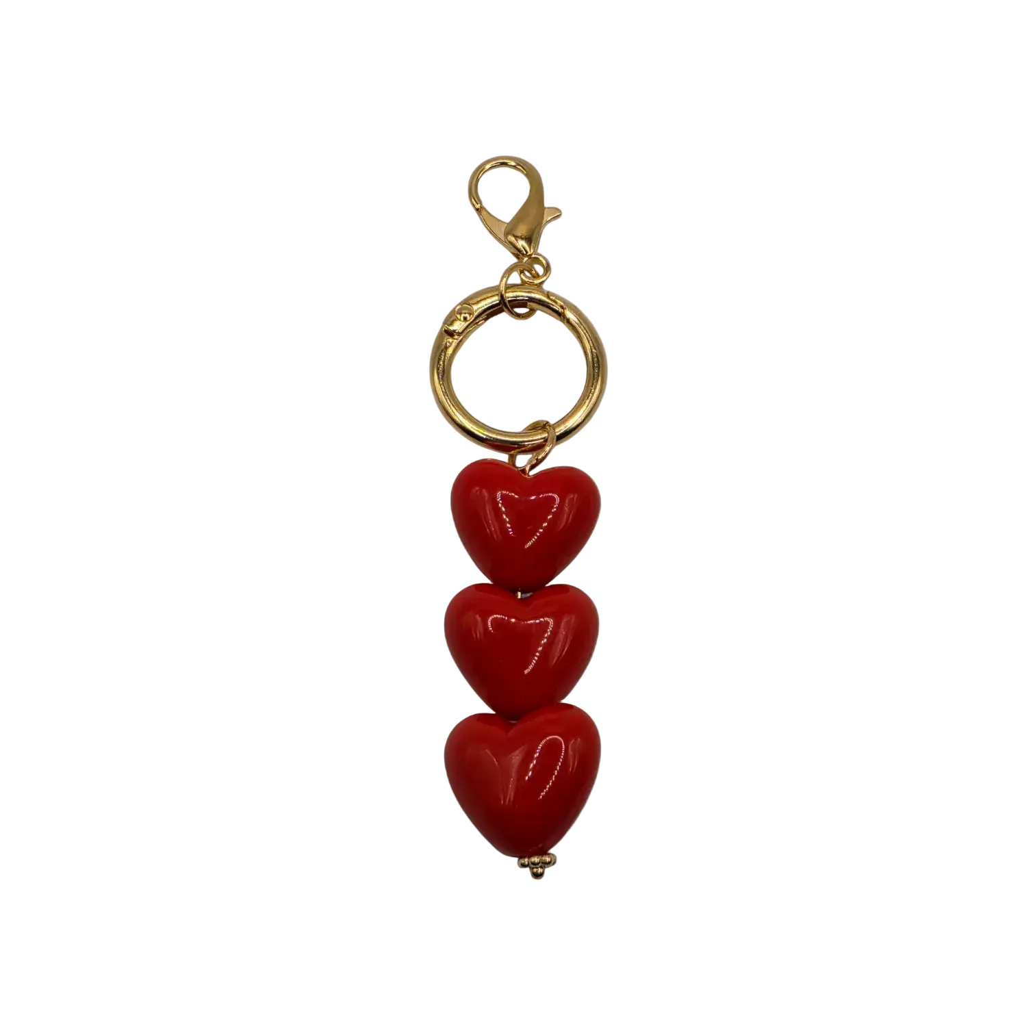 Triple Heart Bag Charm