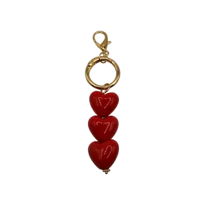 Triple Heart Bag Charm
