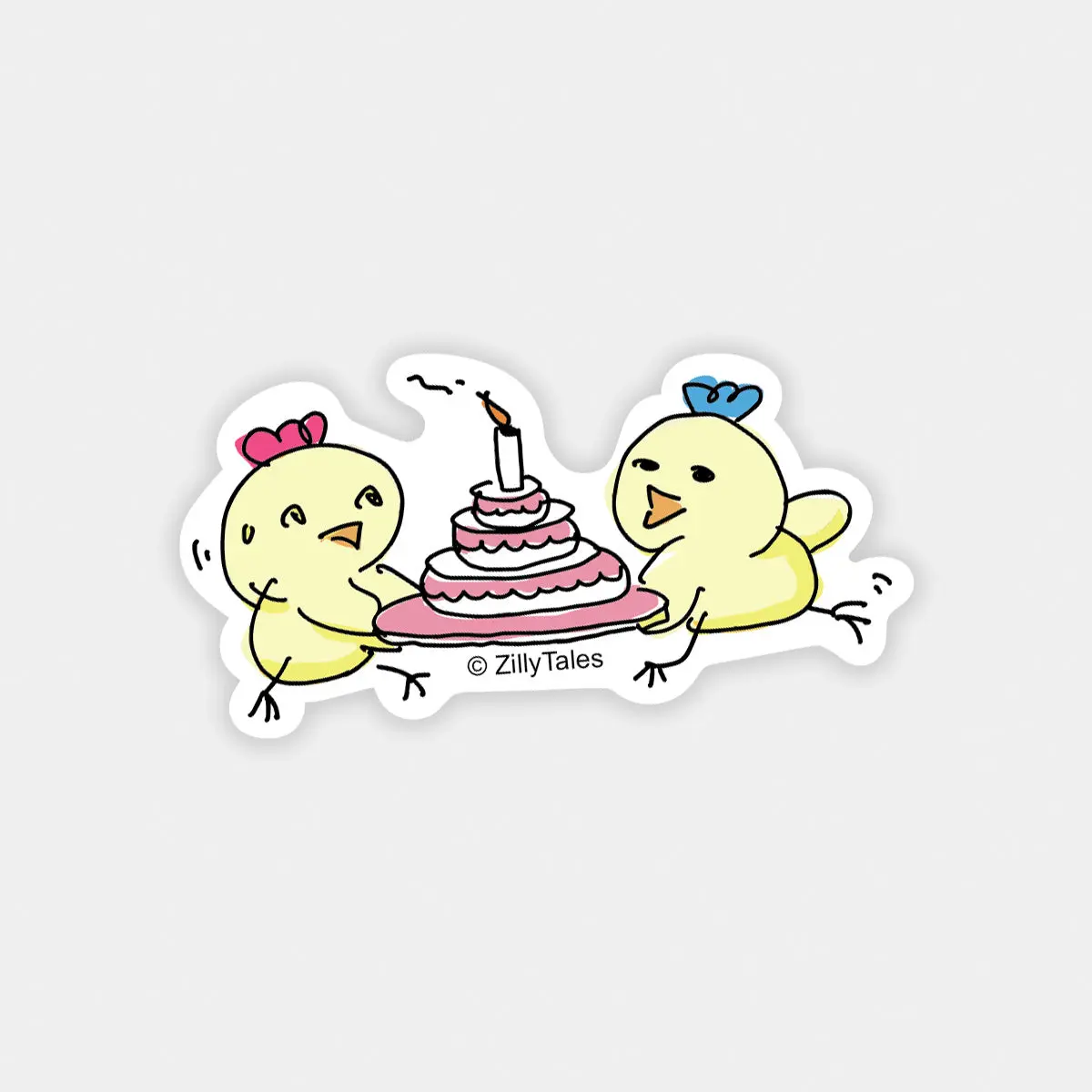 Pop & Pip with Birthday Cake Sticker