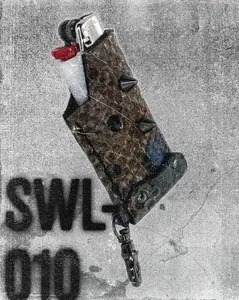 SWL-010 / Blue, Orange, Brown Snake Skin Lighter Case
