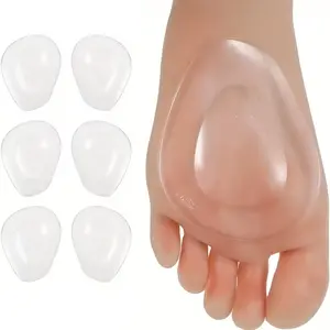 6-Piece Gel Insoles for High Heels, Unisex Silicone Triangle Cushioning Pads, Anti-Slip Shock Absorption, Reusable Foot Protection, Shock Absorbing Insoles, Soft Cushioned Insoles, Shoe Insoles