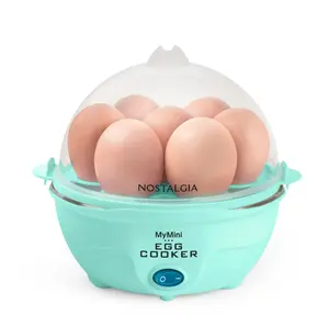 MyMini Premium 7-Egg Cooker - Detachable Egg Tray, One-Touch Cooking with Alarm, Includes Egg Pouletter, Scrambled Egg Bowl & Measuring Cup