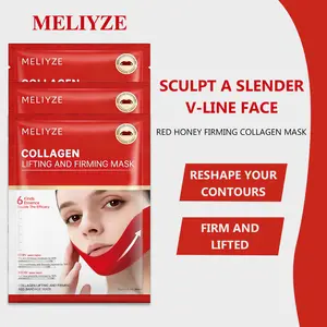 Camellia Collagen V-Line Jaw Lifting & Firming Mask - 5 packs. 15-minute lift and firming. Reduces double chin. Improves skin sagging and fine lines. Contains natural extracts such as camellia and cactus. For daily skincare.