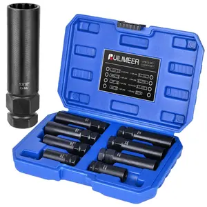 Spline Lug Nut Set - 8 Pieces Locking Lug Nut Removal Tool Kit - SAE & Metric Wheel Lock Removal Kit for Easy Installation & Removal of Spline Drive Wheel Lug Nuts