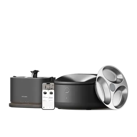 PETLIBRO Dockstream 2 Cordless Smart Fountain and PETLIBRO Automatic Cat Feeder Wet Food Dispenser Refrigerated APP WiFi Control,Cat Water Fountain