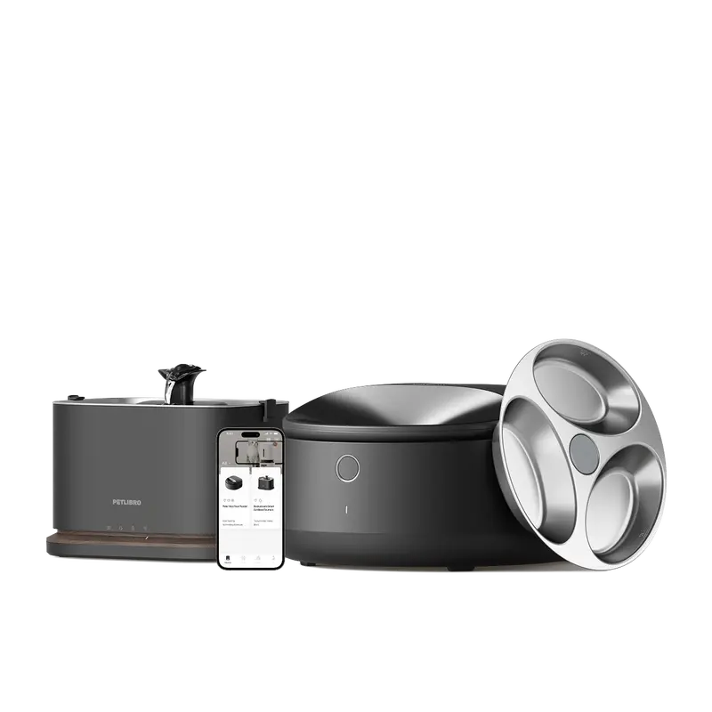 PETLIBRO Dockstream 2 Cordless Smart Fountain and PETLIBRO Automatic Cat Feeder Wet Food Dispenser Refrigerated APP WiFi Control,Cat Water Fountain