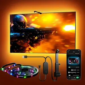 Smart TV LED Lights, Led Strip Light for 55–65‑inch TVs, USB-Powered Music-Sync RGB Colorful LED Backlight with Multiple Scene Modes, Ideal for Gaming and Home Display