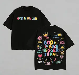 GOD IS BIGGER - GOD IS GOOD Aesthetic Jesus Saves T-Shirt, Streetwear Shirt for Men Jesus Apparel Christian, Back To School Outfits Bible Verse Church Outfit Gym Pump Cover graphic tee