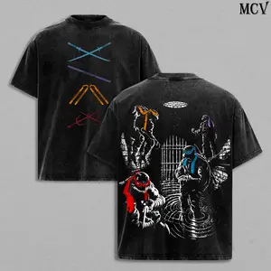 Teenage Mutant Ninja Turtles Retro Vintage Limited Edition Raven Wash Tee Menswear Clothes 100% Premium Cotton Soft Top Classic  Apparel