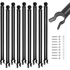 9 Pack Chain Link Fence Extension, 25" Fence Extension Height, Galvanized  Extender for Dogs (/8",Black)
