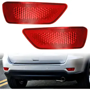 2Pcs Rear Bumper Reflector Light Lamp Compatible With Grand Cherokee 2011-2021,Dodge Journey 2011-2020,Compass 2011-2017 Replaces 57010720AC 57010721AC(Red Lens, Left and Right)