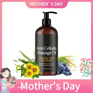 Anti-cellulite Massage Oil, 8oz, softens the appearance of cellulite, Massage Oil for body care and skin care, topical collagen and plant stem cell body oil, restores texture, soothing moisturizing body oil lotion#Summervibes