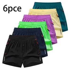 Women's 1/6 Elastic Loose Fit Shorts - Quick-Dry, Breathable Lightweight Woven Relaxed Pocketed Athletic Shorts with Elastic Waistband, Zippered Pockets for Summer Casual Wear, Elastic Shorts