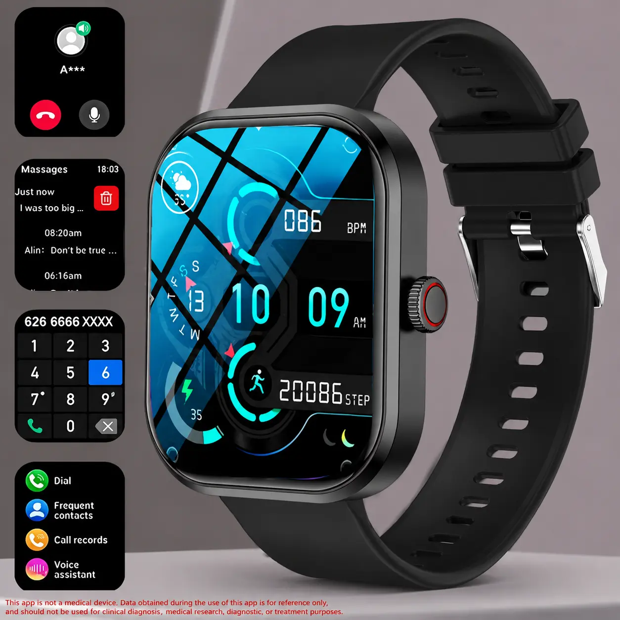 2026 New HD Smart Sports Calling Bracelet – 2.01-inch Full Touchscreen, Call Functionality, Smartwatch Features, Notification Alerts; Compatible with Android & iPhone; Suitable for Men & Women; Ideal for Personal Use, Gifts for Friends, or Birthdays.