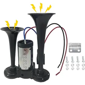 12V 600DB Upgraded Air Horn Dual Trumpets,Super Loud Air Horn for Truck, Dual Electric Air Horns Kit for Vehicles- With Compressor, Suitable for 12v Cars,SUV,Motorcycles, Trains,Pickups,Boats