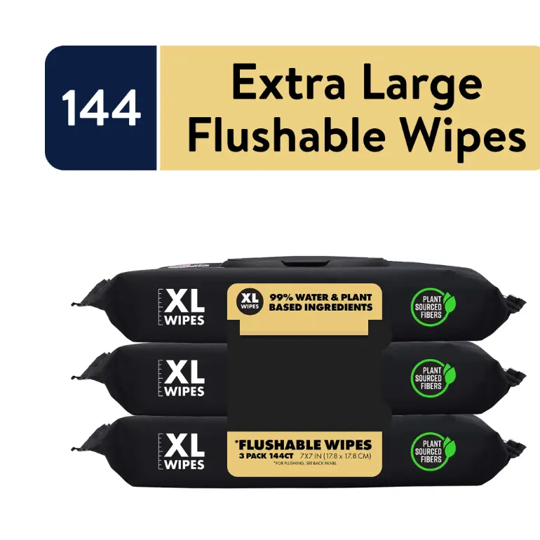 Shea Butter Extra Large Wet Wipes 144 Count - Gentle Cleansing & Moisturizing, Pre-Moistened Cloths for Convenient Cleaning - Personal, Comfortable