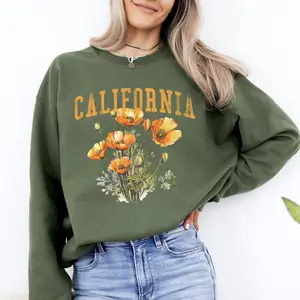 California State Flower Sweatshirt, Crew Neck, Women's, Crewneck