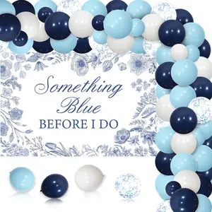 1Set Something Blue Before I Do Bridal Shower Decorations  Blue  White Balloons Arch Kit I Do Diamond Ring Balloon Bachelorette Party