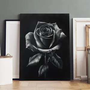 Rose Pattern Wooden Framed Canvas Painting, Modern Art, Fashionable Wall Decoration, Living Room Bedroom Decoration, Hallway Office Mural, Ideal Gift, Ornaments