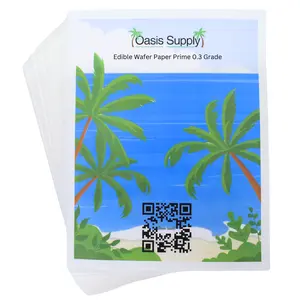Oasis Supply Edible Rectangle Wafer Paper Pack, 8" by 11", White Oasis Supply Edible Rectangle Wafer Paper Pack, 8" by 11", White