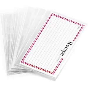 3x5 Inch Transparent Recipe Card Cover, Index Card Sleeve, 100 Pack Recipe Card Protector (3x5 Inches)