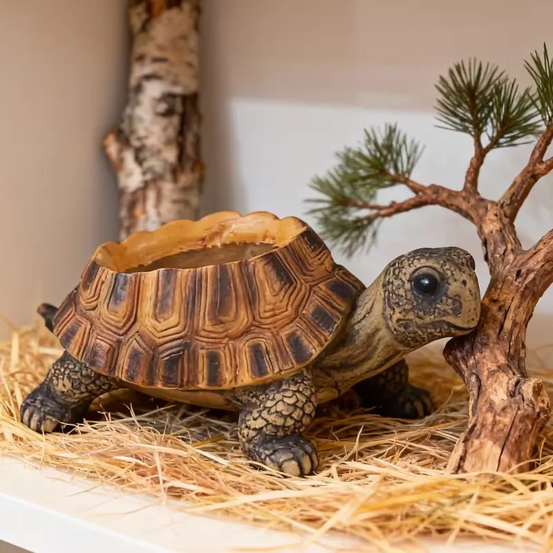Creative Turtle Resin Plant Pot, Unique Shape, Vintage Design Flower Pot, Natural Style Decor for Indoor Outdoor Gardening, Balcony Garden Decoration