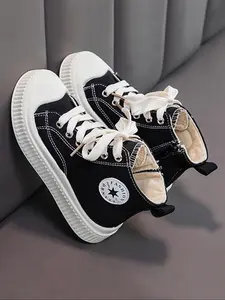 Unisex Kids Anti-Slip Canvas Sports Shoes, Indoor and Outdoor Activities, Comfortable and Stylish, Zipper Design, Casual Sneakers