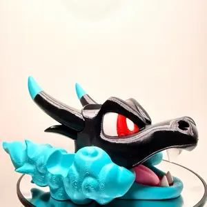 3D Printed Artistic Blue Charizard Controller Stand, Joystick Holder, Home Decor Ornament for Home Supplies & Figurine Displays