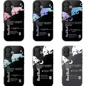 Energy Drink Night Shift Edition Phone Case - Ombre Gradient Pastel Tiger Aesthetic | Trendy Pop Culture Energy Drink Cover for Students Gamers, Compatible with iPhone X, 11, 12, 13, 14, 15, 16, 17 & more