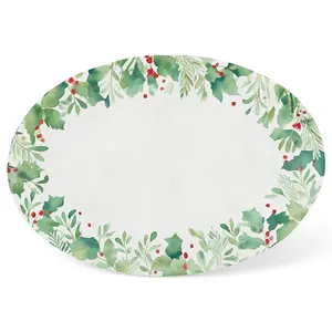 Festive Holly Melamine Serving Platter